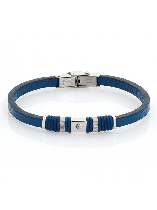  Bracciale Acciaio, Caucciu Uomo Boccadamo ABR291