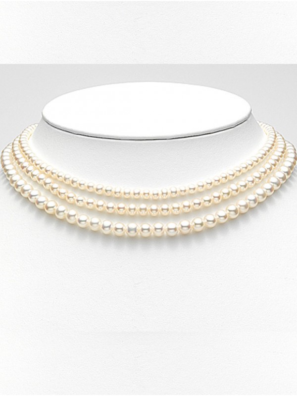  Collana Oro Bianco, Perle Donna MiKiKo MC1277O4FCB1999