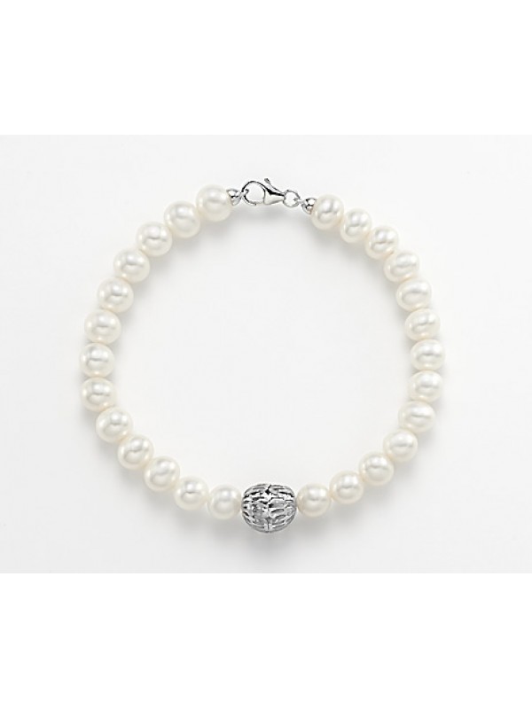  Bracciale Oro Bianco, Perle Donna MiKiKo MB087505FCBI065